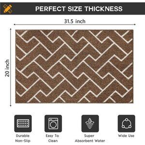 Indoor Doormat, Front Back Door Mat Rubber Backing Non Slip Door Mats,20"x31.5"